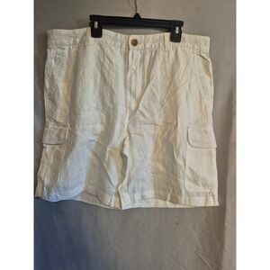 C & C California Mens Linen Cargo Shorts 36 Off White Casual